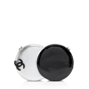 Chanel Metallic Lambskin Patent Leather Double Circle Clutch